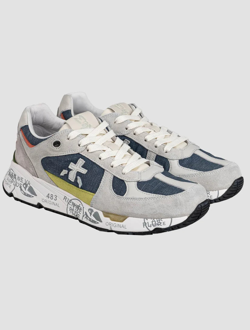 Premiata Multicolor Leather Suede Pa Cotton Sneakers
