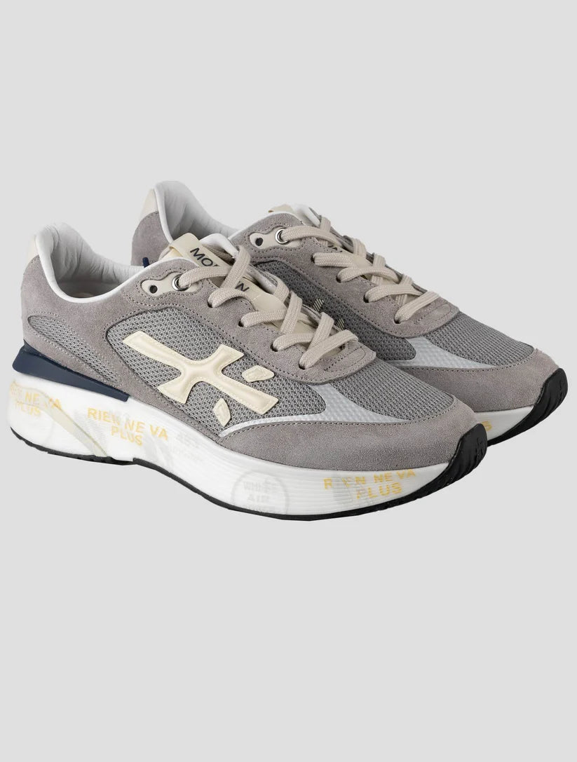Premiata Gray Leather Suede Pa Sneakers