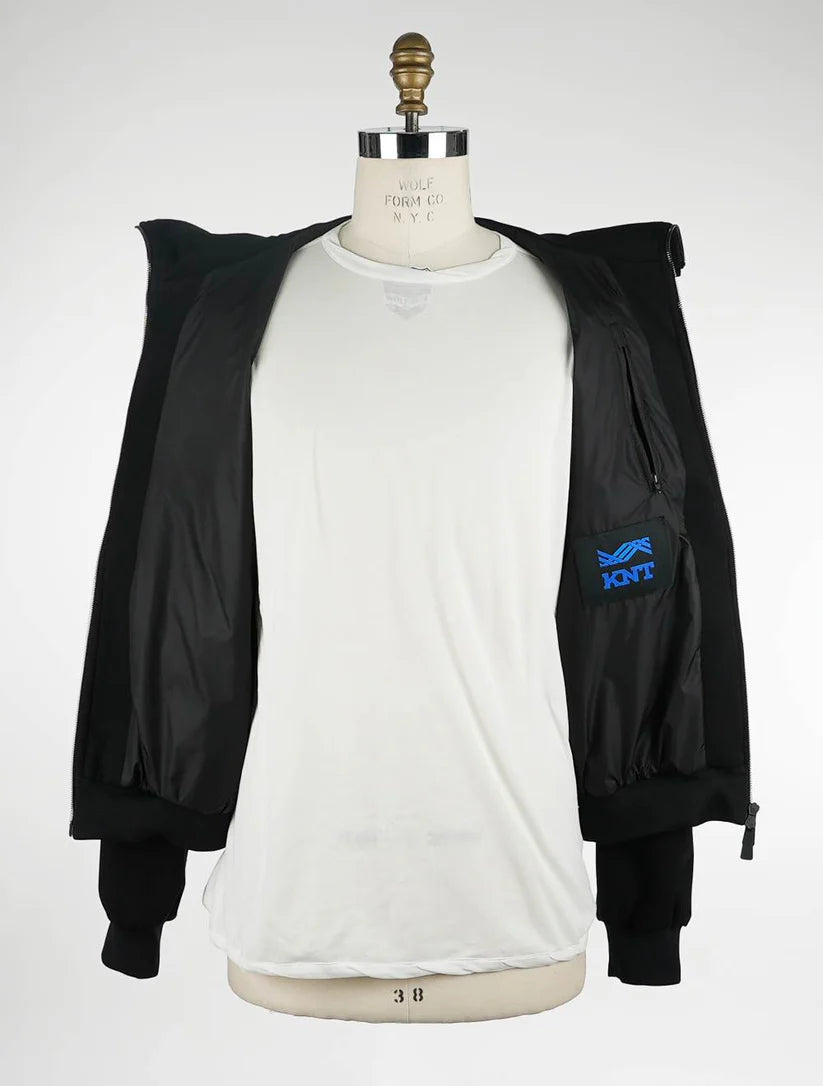 KNT Kiton Black Viscose Pa Ea Coat