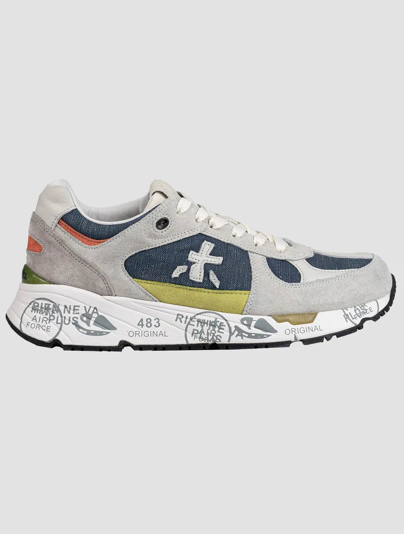 Premiata Multicolor Leather Suede Pa Cotton Sneakers