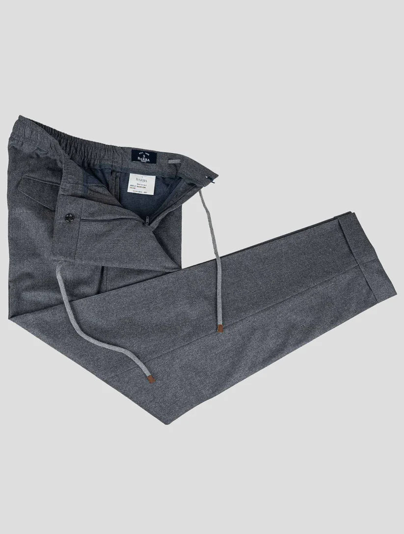Barba Napoli Gray Virgin Wool Pant