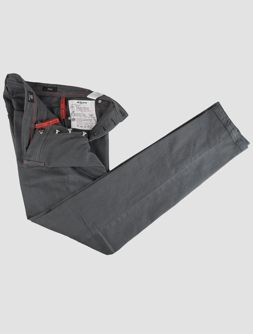 Kiton Gray Cotton Ea Jeans