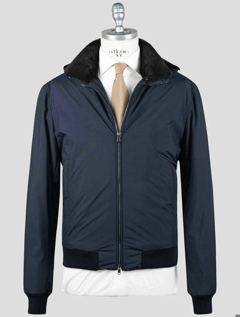 Barba Napoli Blue Pl Pu with Lapin Fur Coat