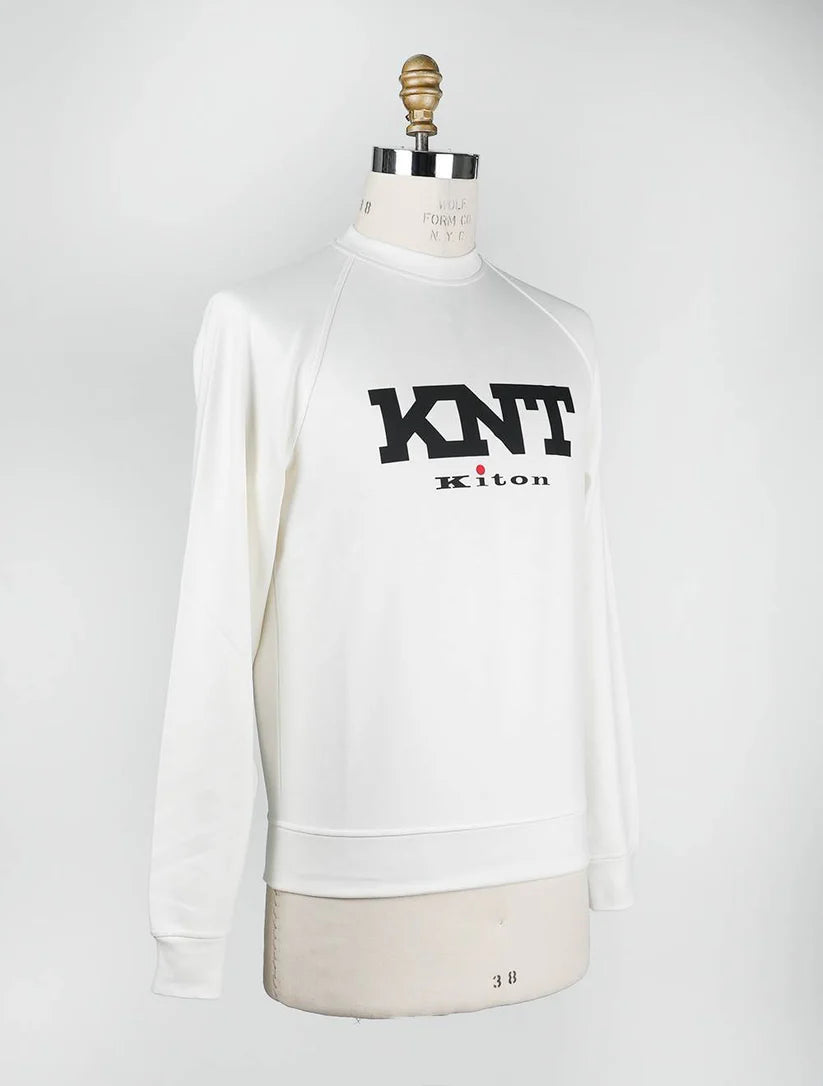 KNT Kiton White Viscose Ea Sweater Crewneck