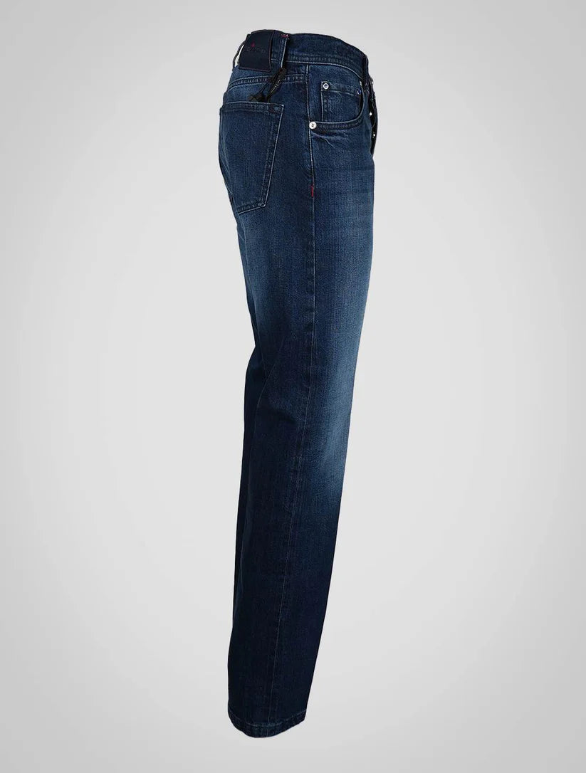 Kiton Blue Cotton Ea Jeans