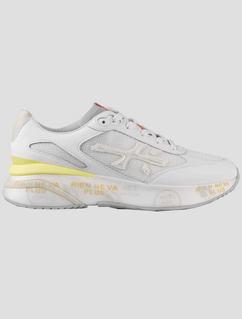 Premiata White Leather Suede Pa Sneakers