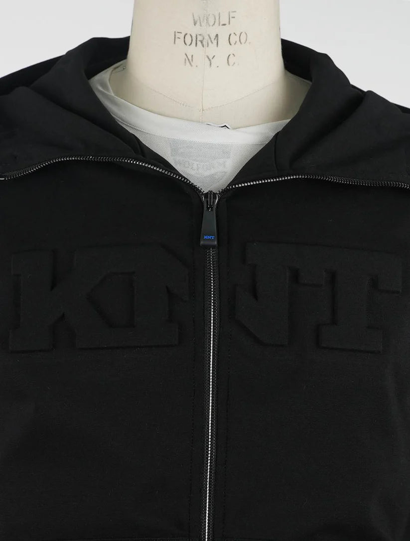 KNT Kiton Black Viscose Pa Ea Coat