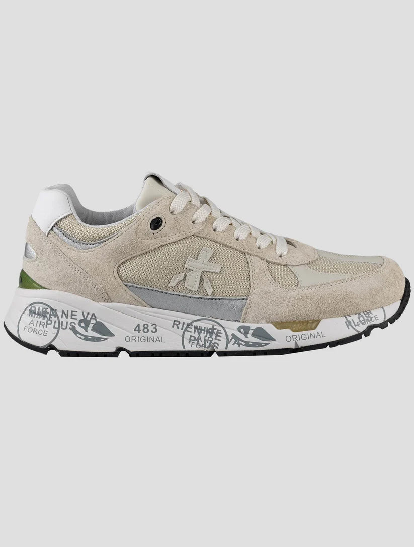 Premiata Beige Leather Suede Pa Sneakers