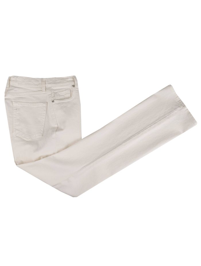 Kiton White Cotton Ea Jeans