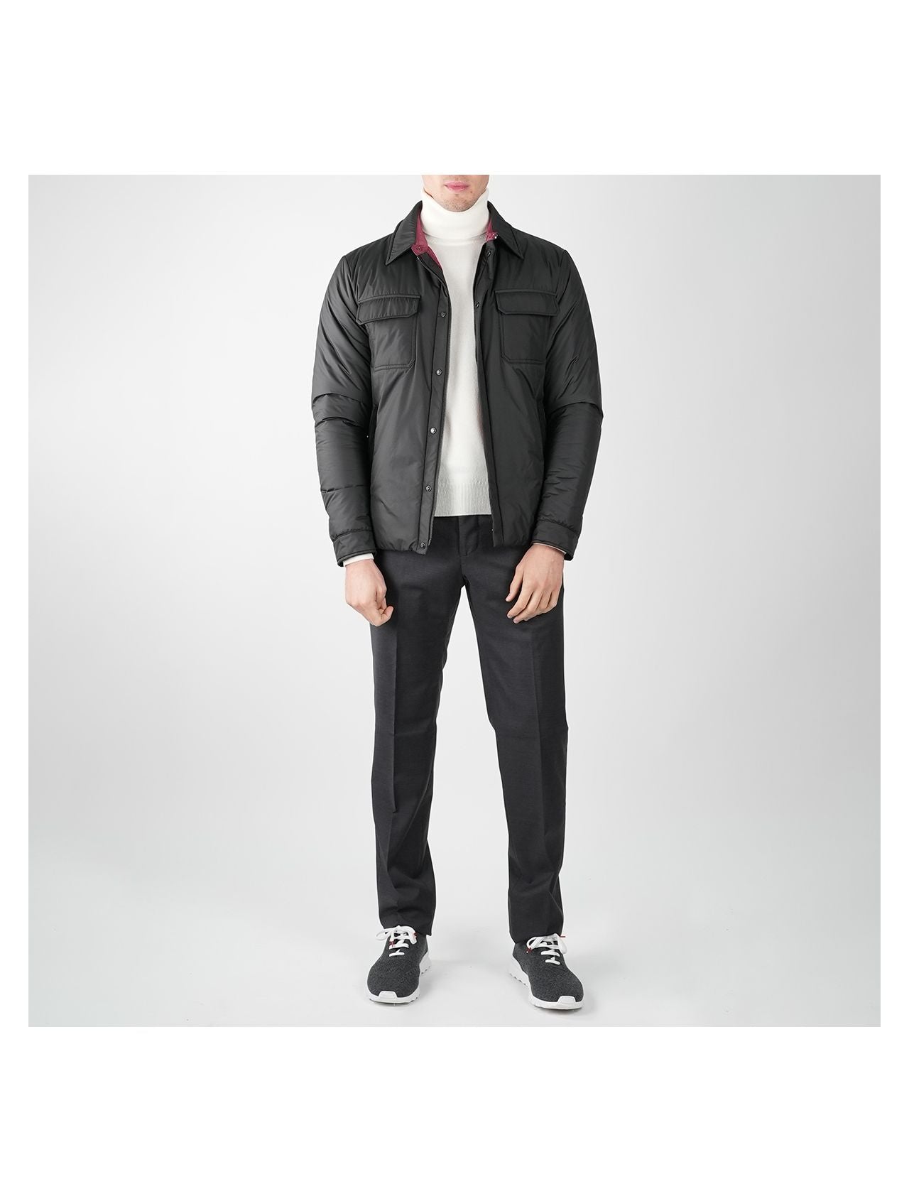 Kiton Black Pl Coat