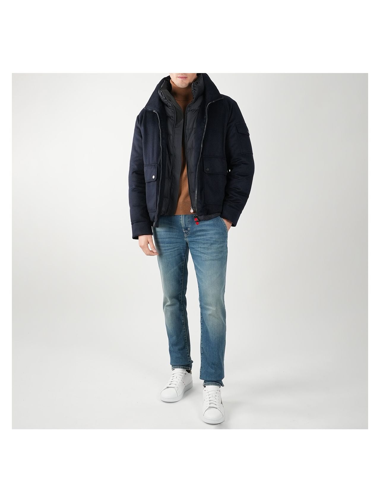 Kiton Blue Cashmere Coat