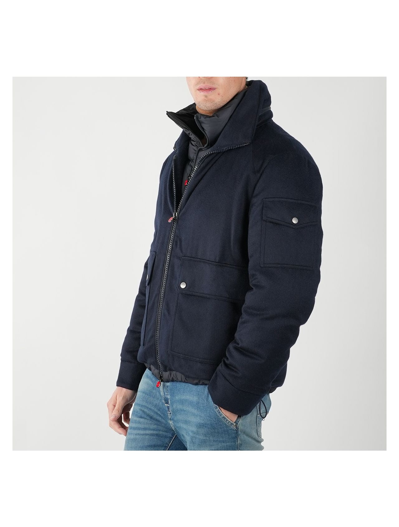 Kiton Blue Cashmere Coat