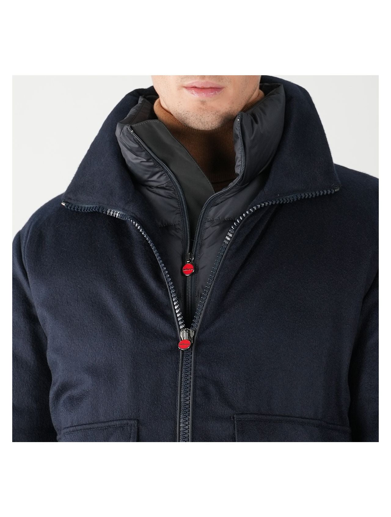 Kiton Blue Cashmere Coat