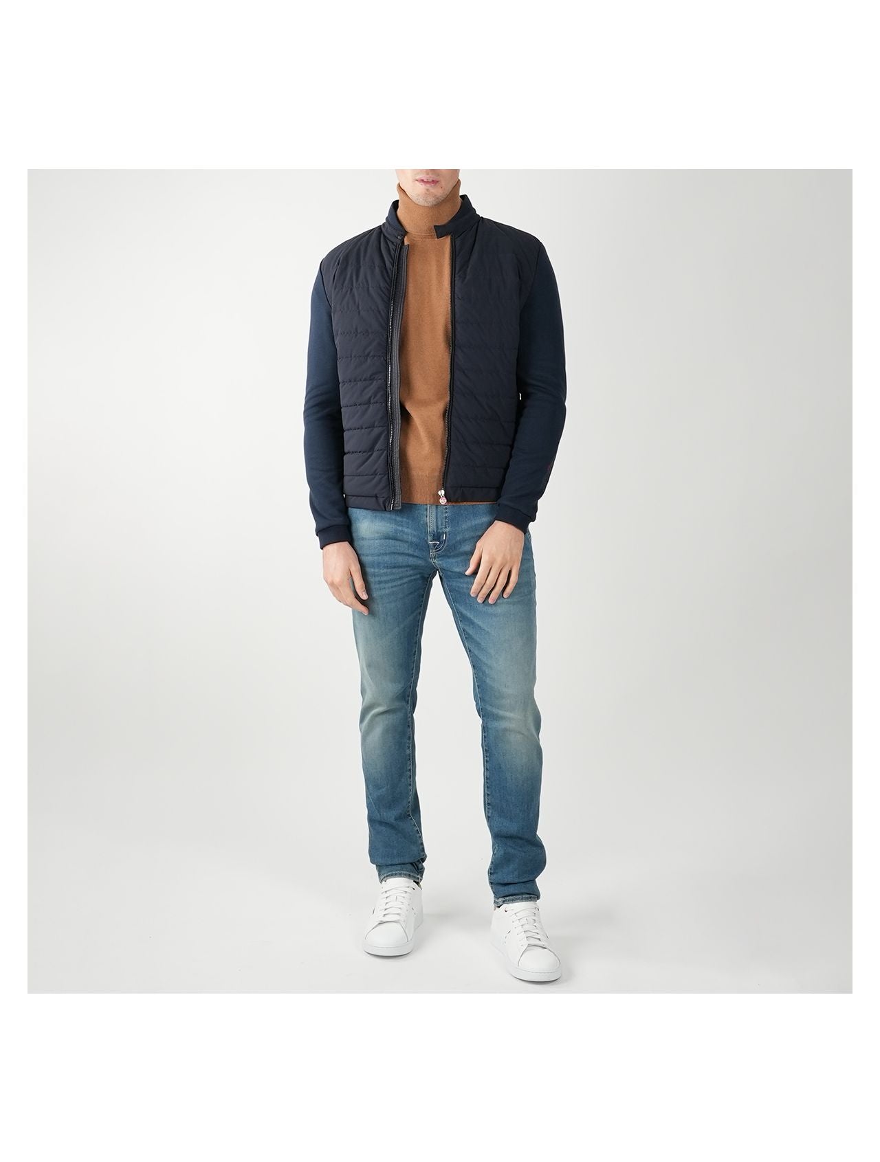 Kiton Blue Cotton Pl Pa Ea Coat