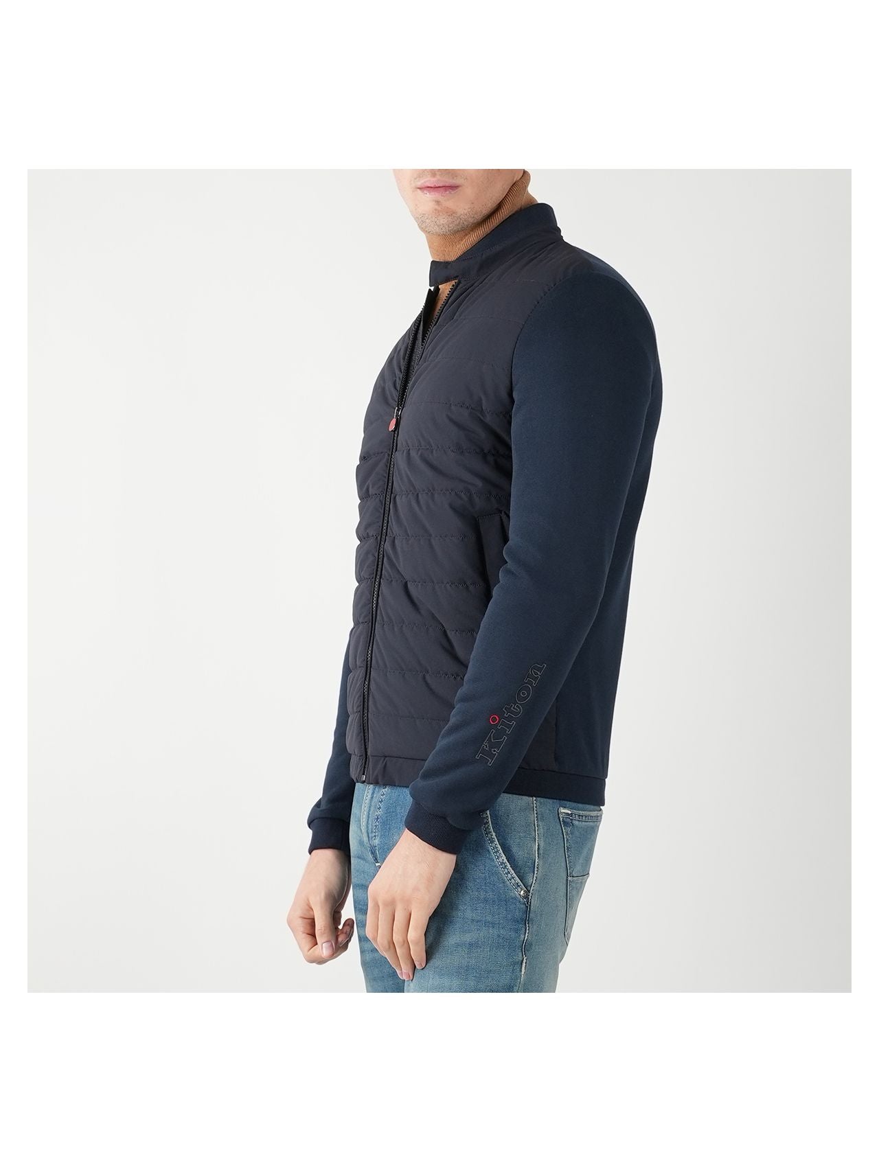 Kiton Blue Cotton Pl Pa Ea Coat