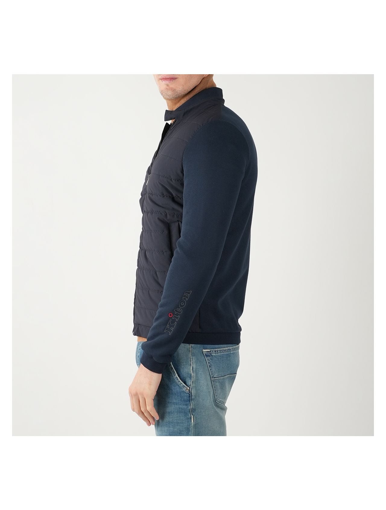 Kiton Blue Cotton Pl Pa Ea Coat