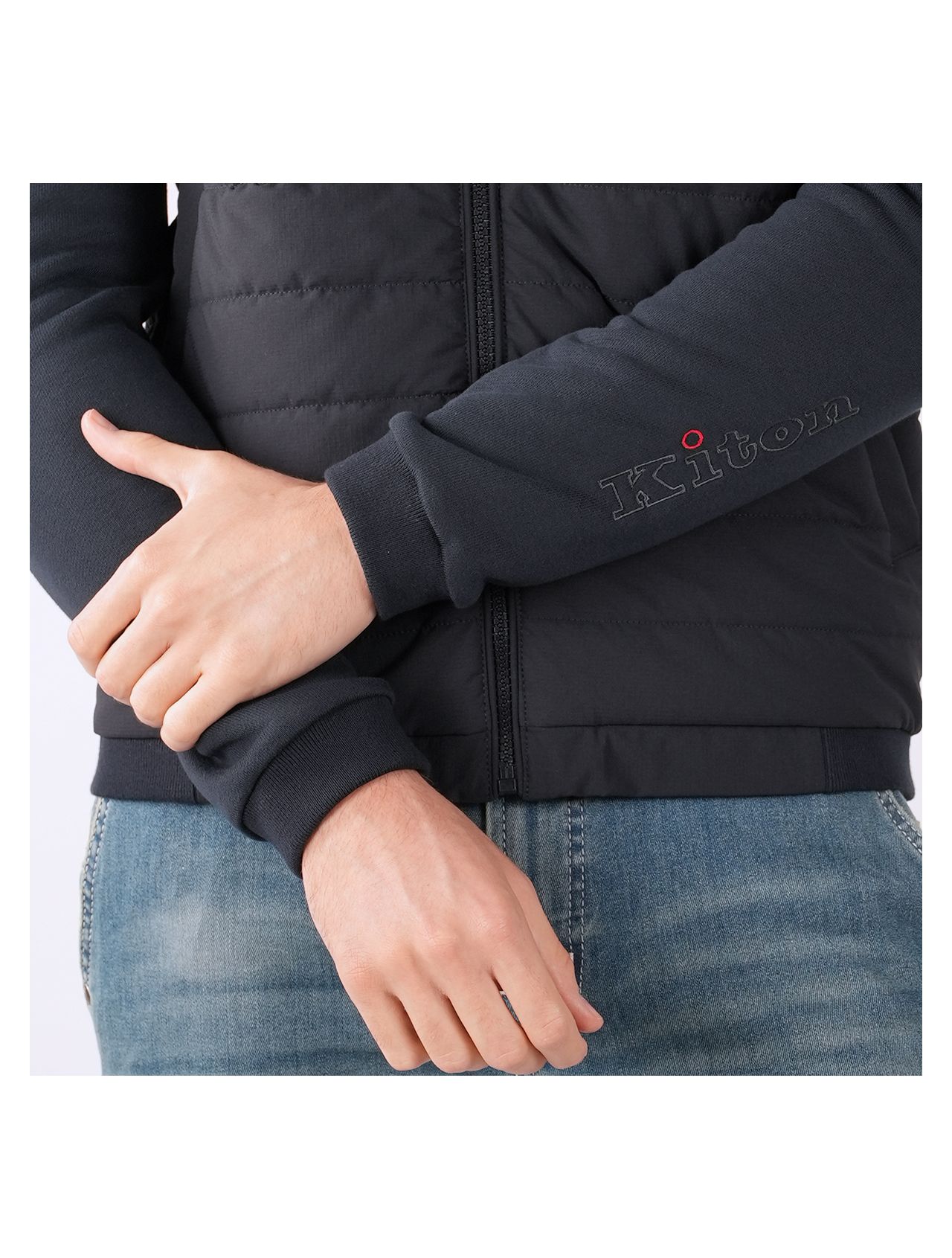 Kiton Blue Cotton Pl Pa Ea Coat