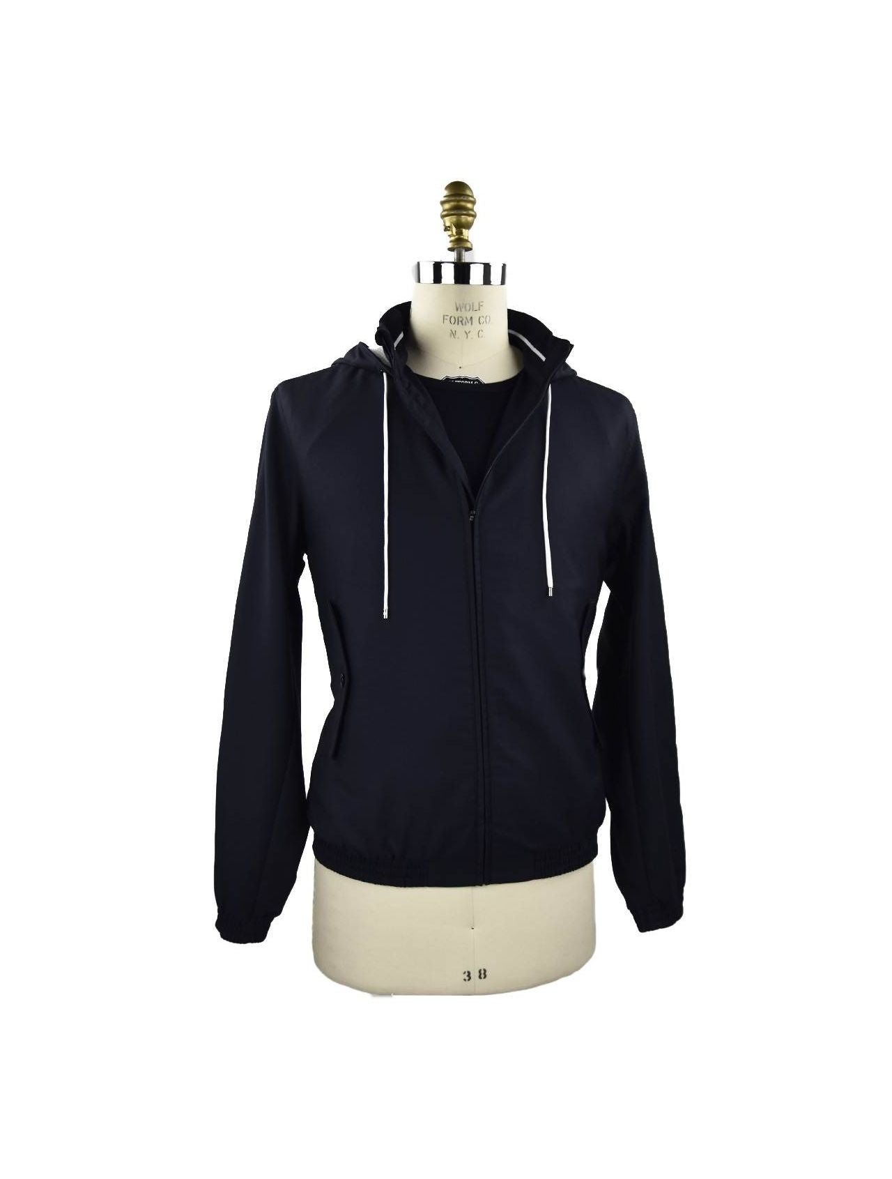 Kiton Blue Virgin Wool Pa Coat