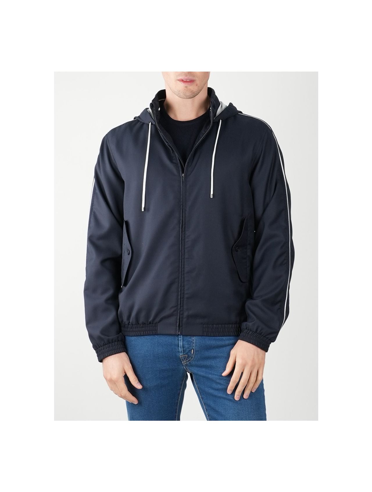 Kiton Blue Virgin Wool Pa Coat