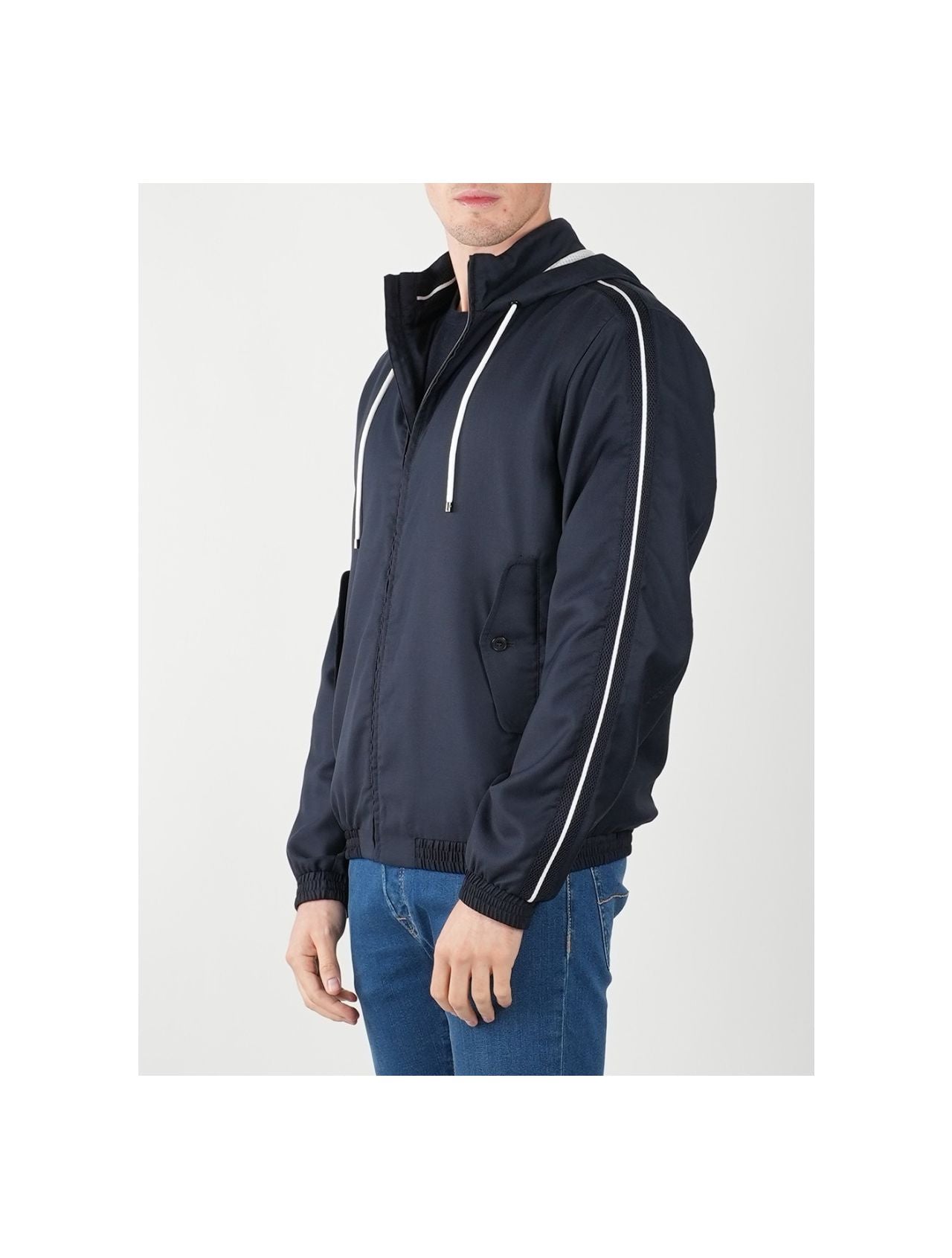 Kiton Blue Virgin Wool Pa Coat