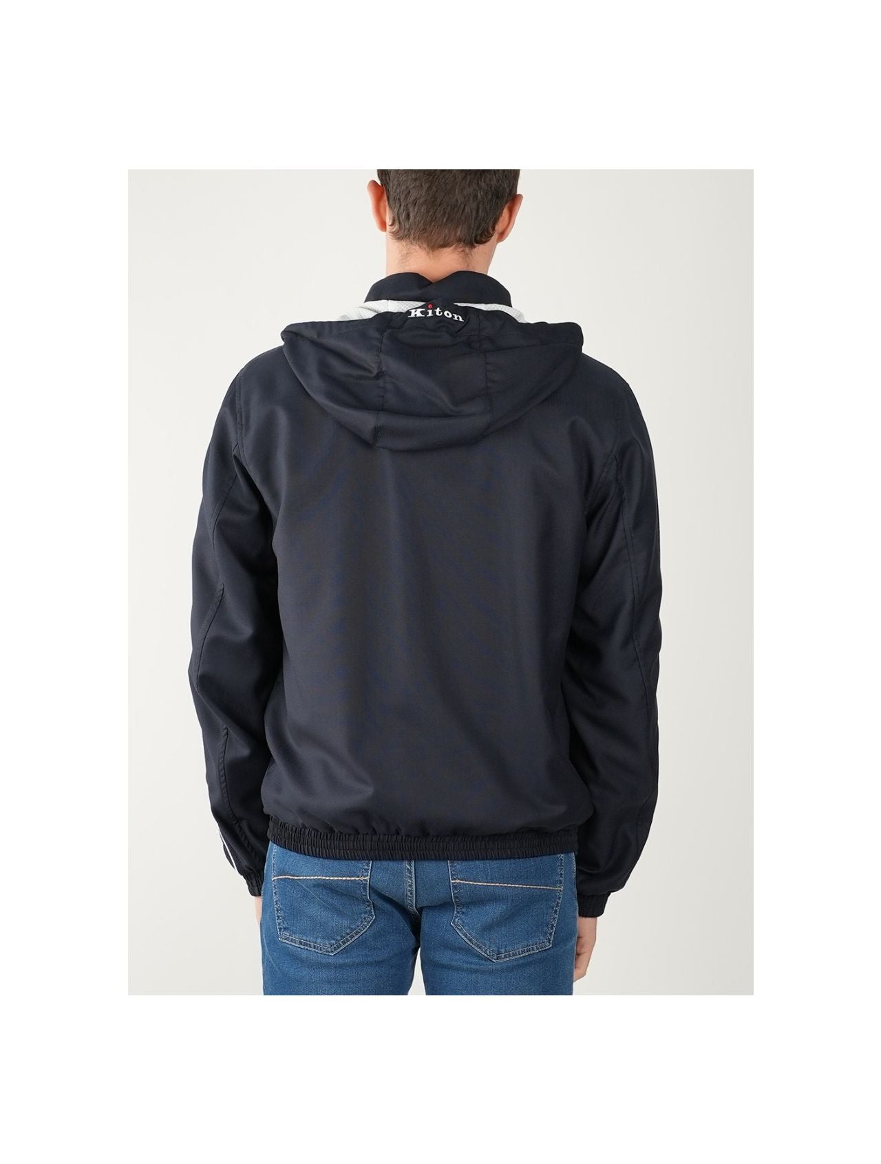 Kiton Blue Virgin Wool Pa Coat