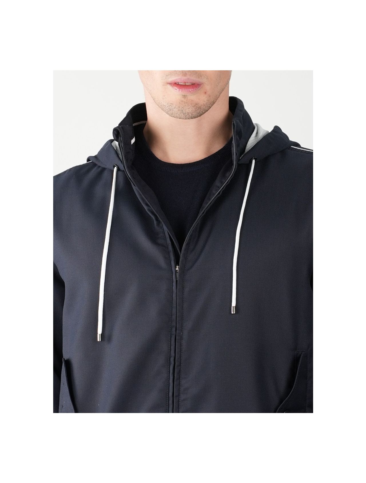 Kiton Blue Virgin Wool Pa Coat