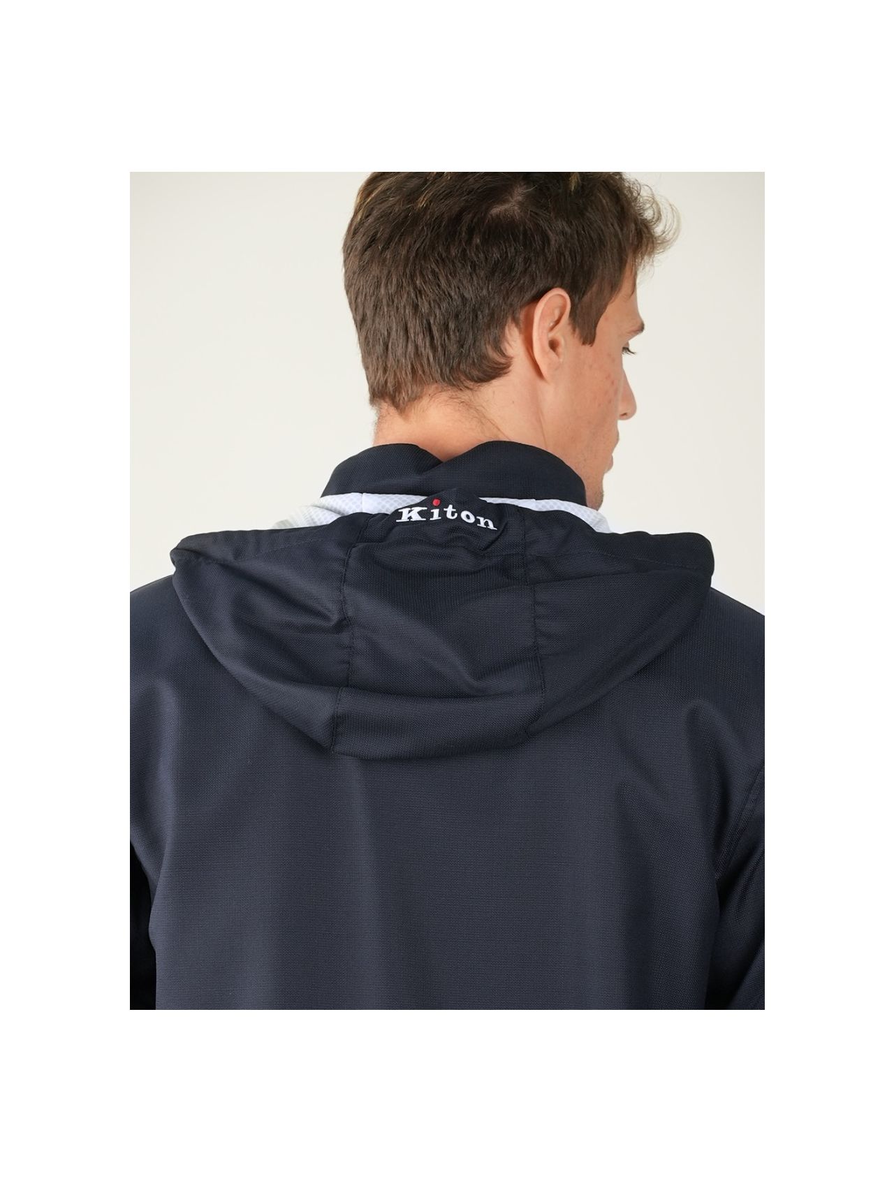 Kiton Blue Virgin Wool Pa Coat