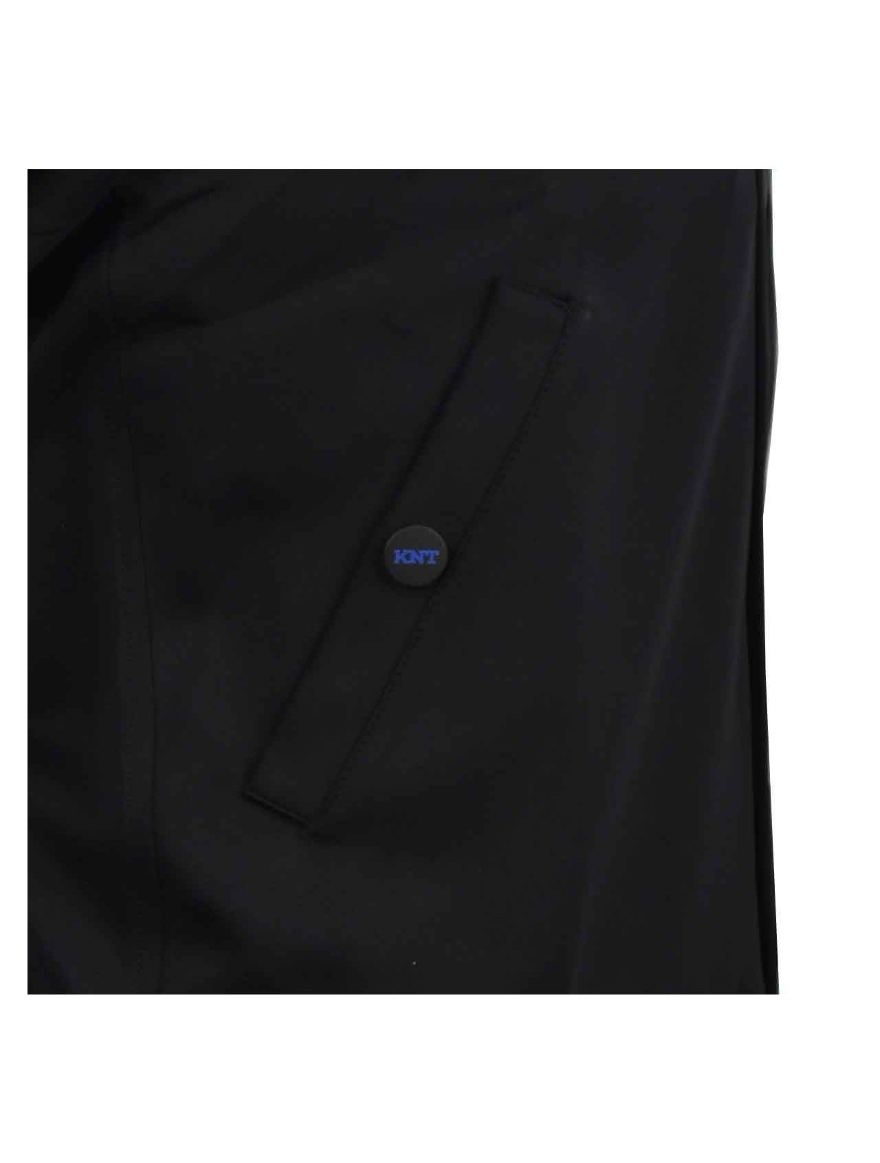 KNT Kiton Black Pl Cotton Pa Ea Coat