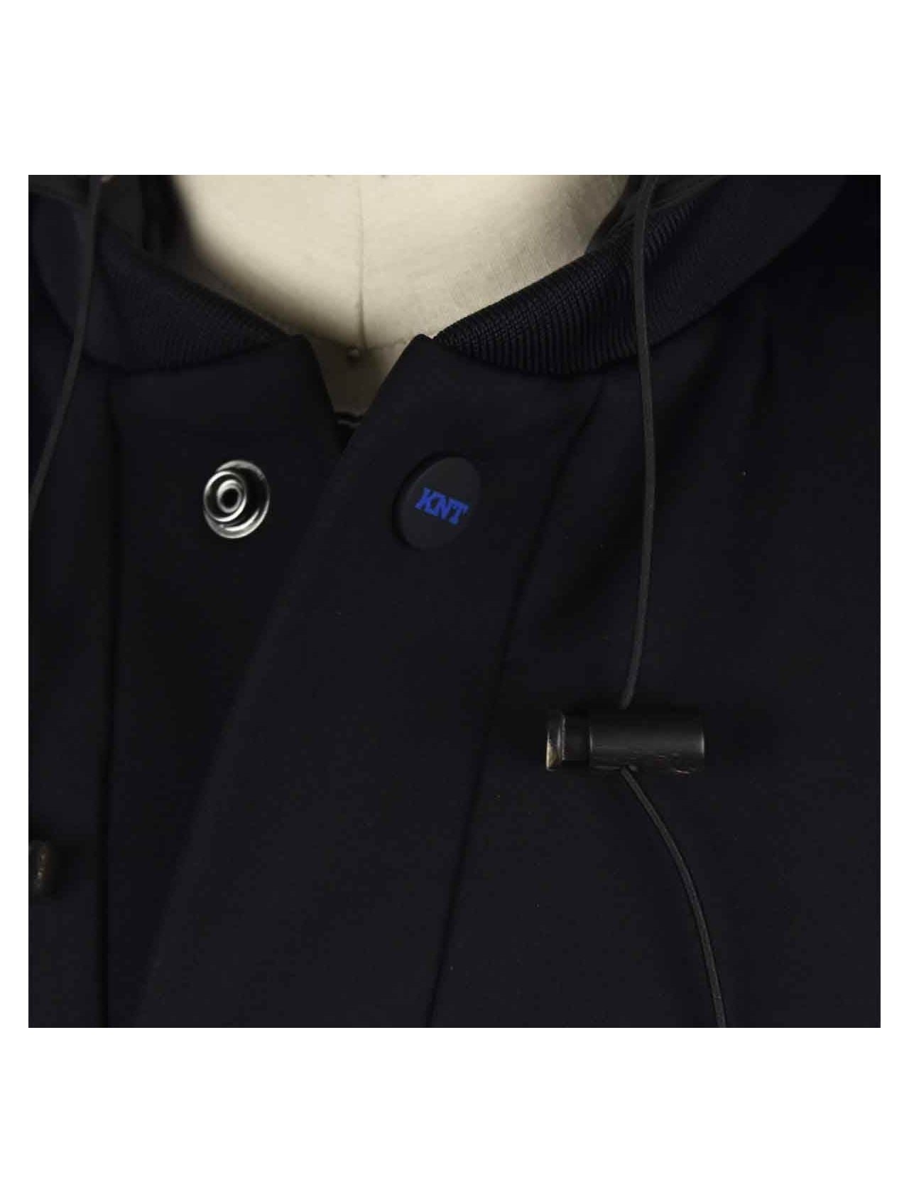 KNT Kiton Black Pl Cotton Pa Ea Coat