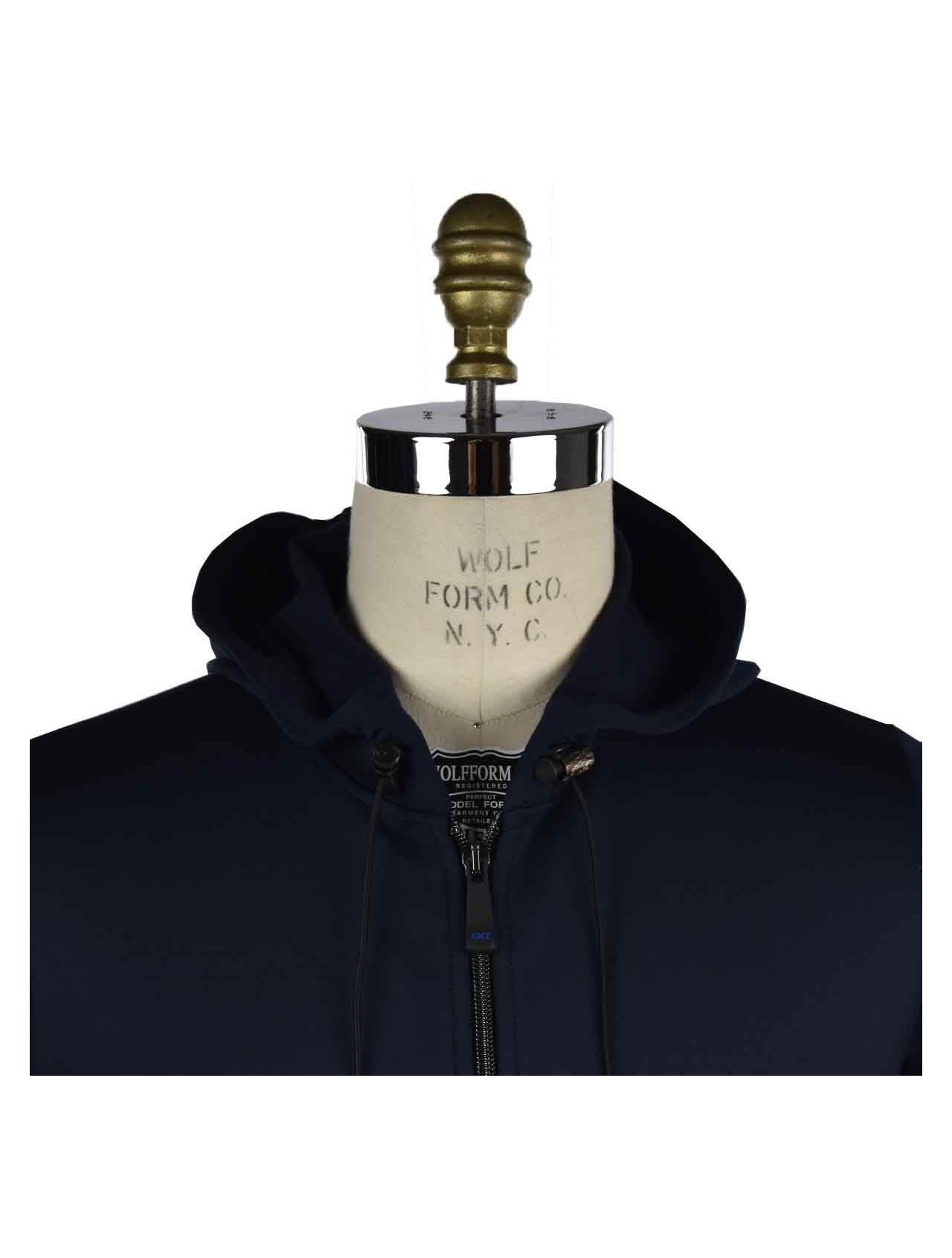 KNT Kiton Blue Pl Cotton Pa Ea Coat