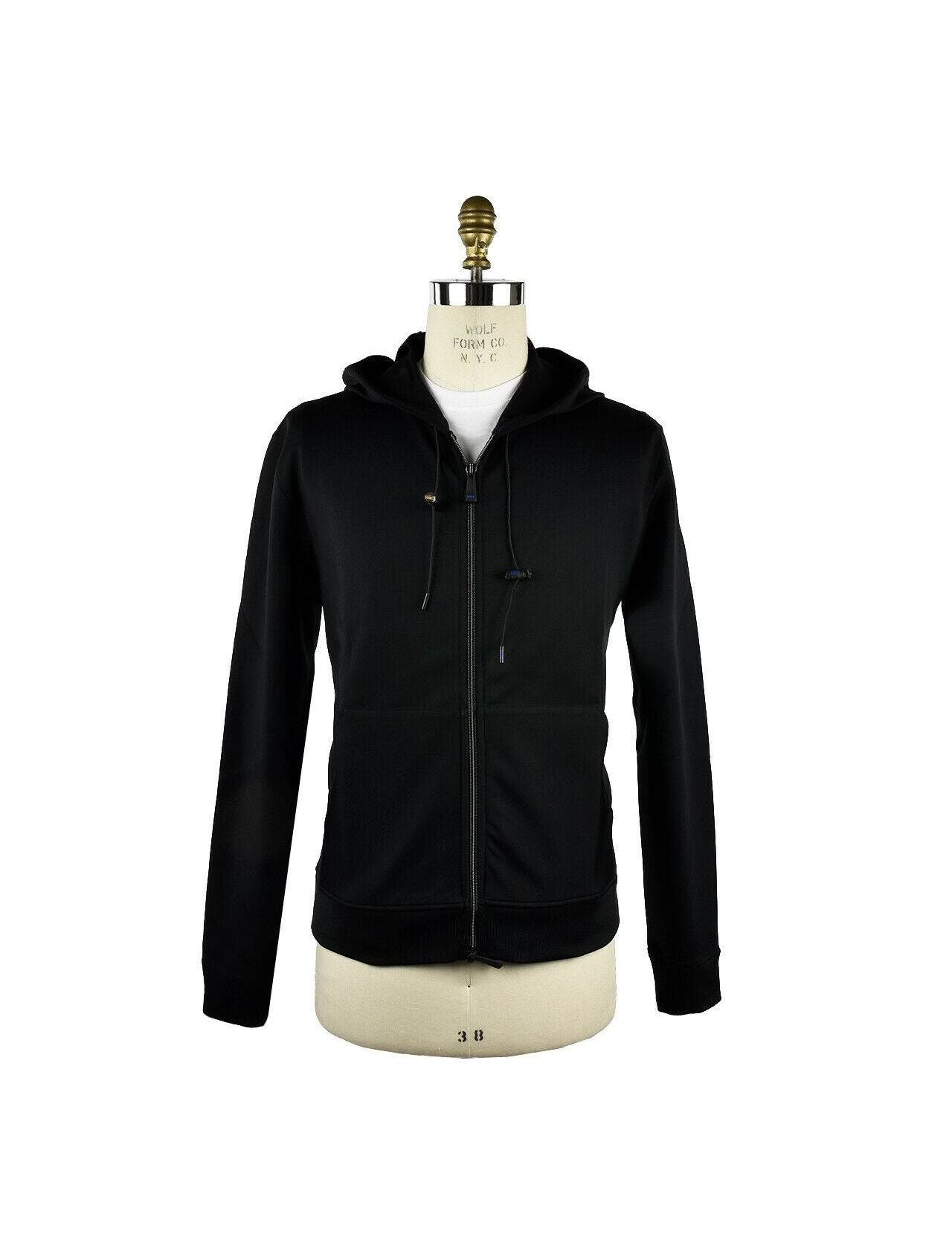 KNT Kiton Black Pl Cotton Pa Ea Coat