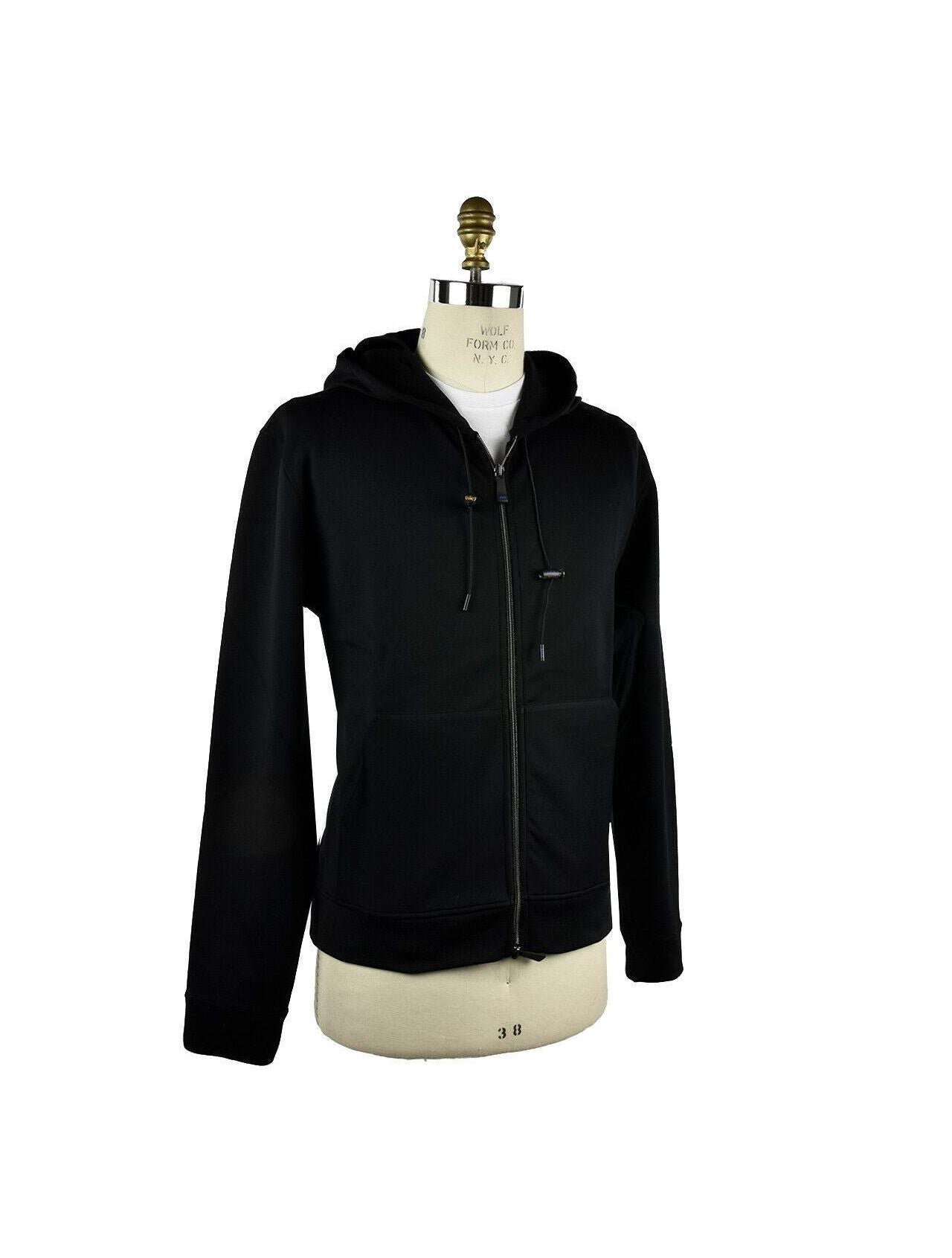 KNT Kiton Black Pl Cotton Pa Ea Coat