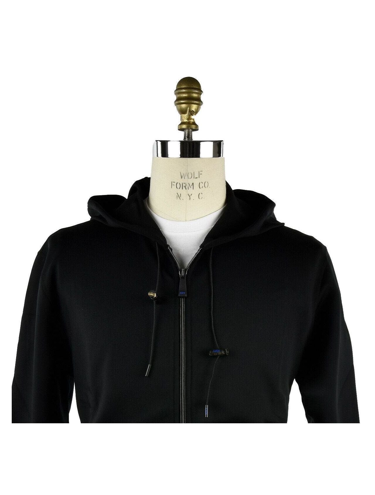 KNT Kiton Black Pl Cotton Pa Ea Coat