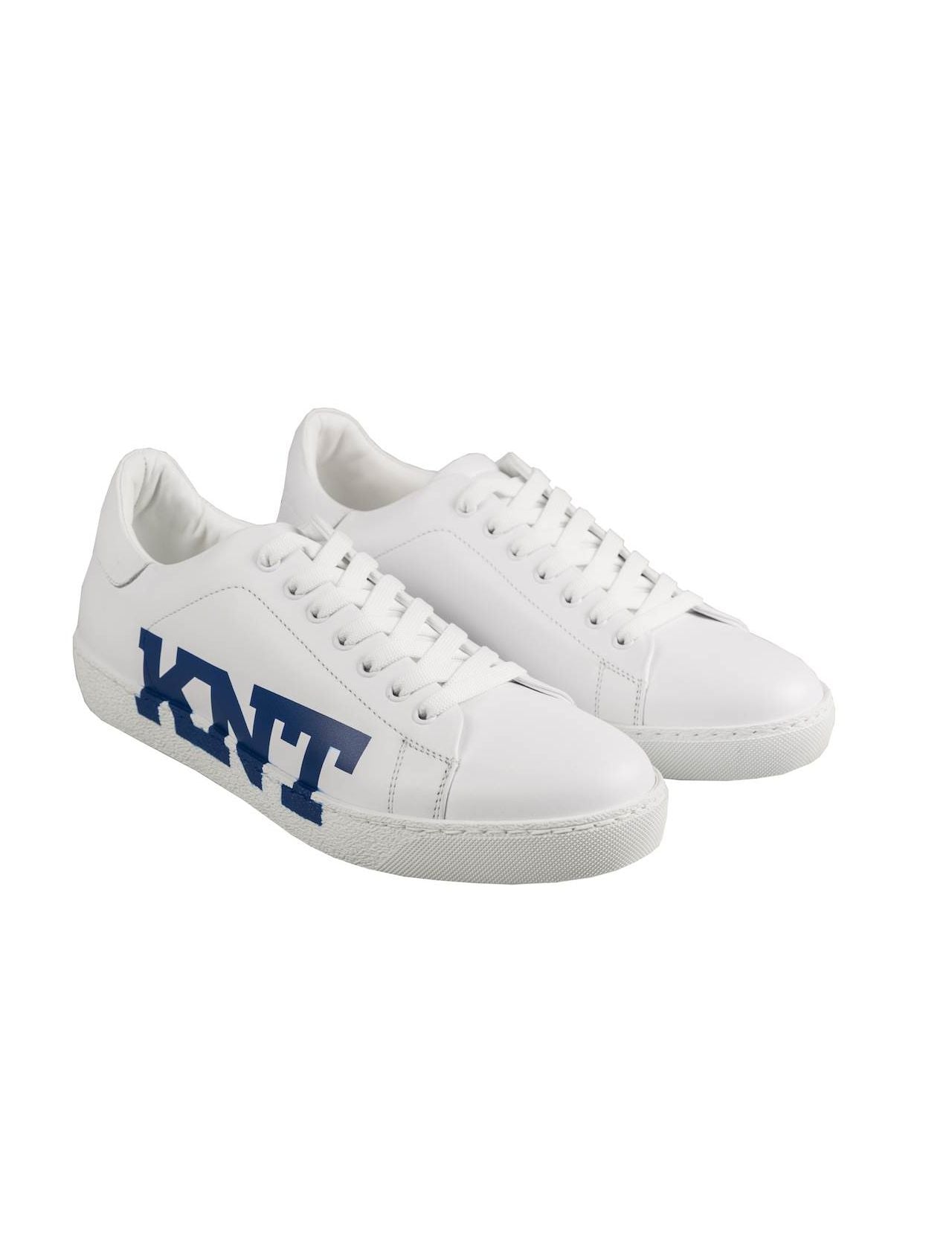 KNT Kiton White Leather Calfskin Shoes