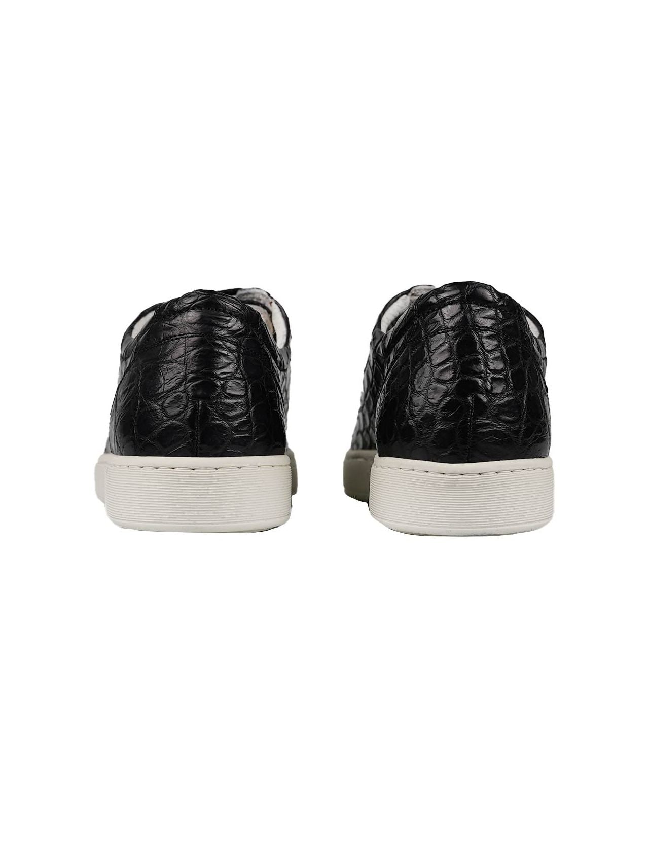 Kiton Black Leather Crocodile Shoes KIM