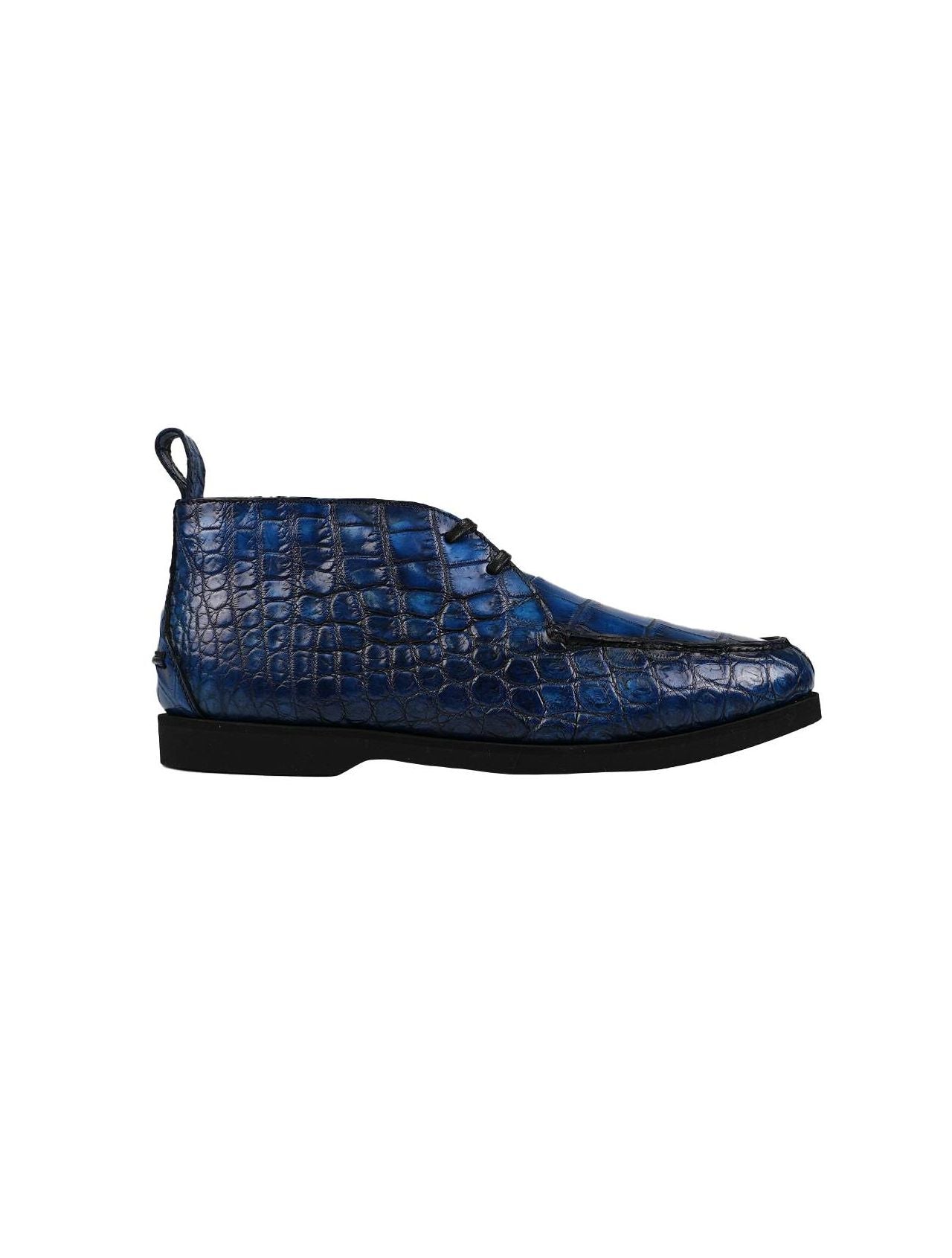 Kiton Blue Leather Crocodile Boots CONB