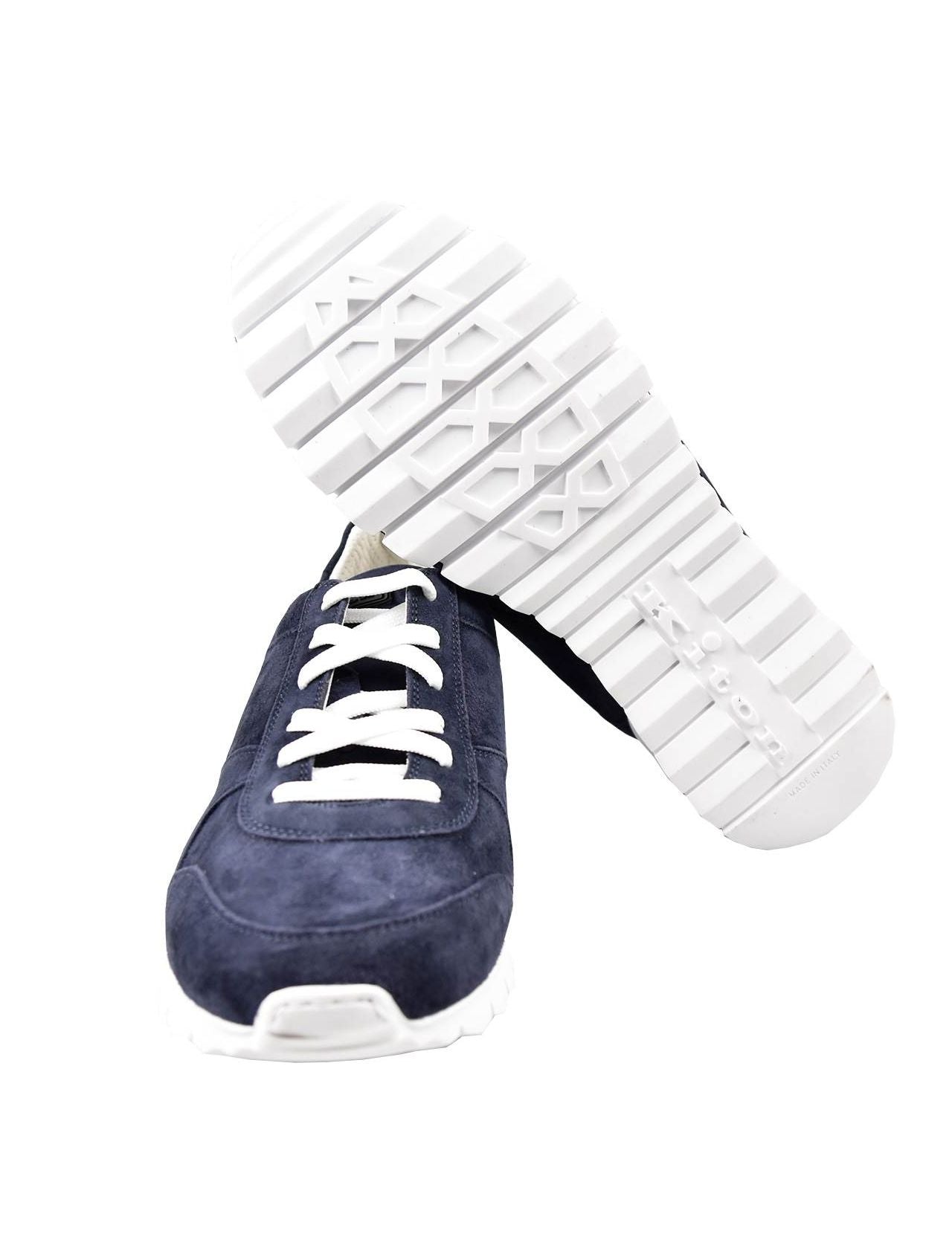 Kiton Blue Leather Goatskin Shoes VLAW
