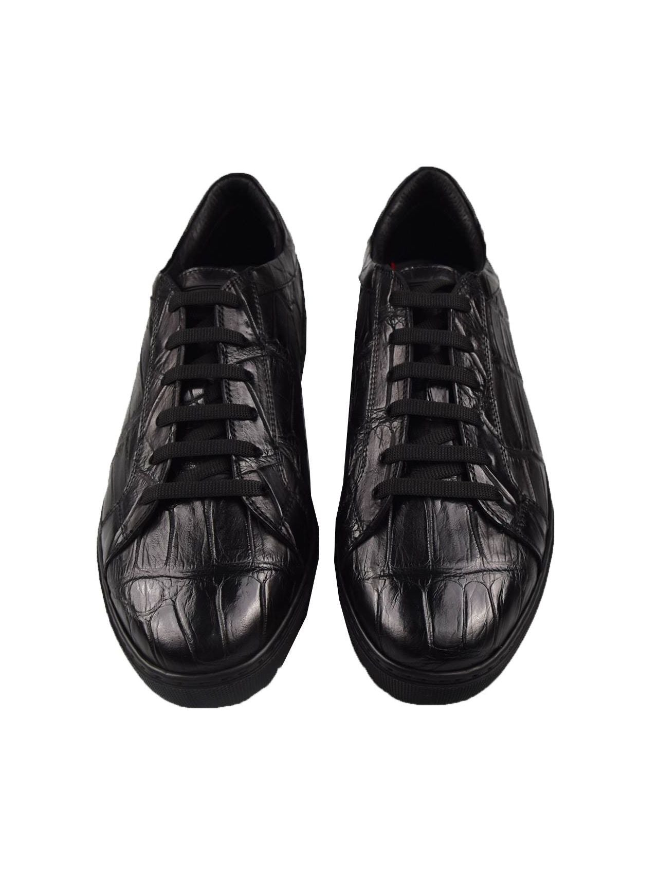 Kiton Black Crocodile Sneakers SUIB