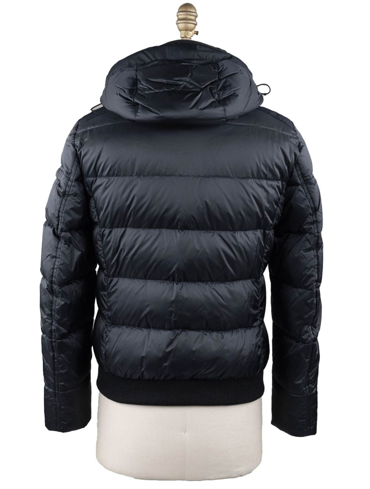MooRER Blue Pl Cotton Pa Sheepskin Collar Coat
