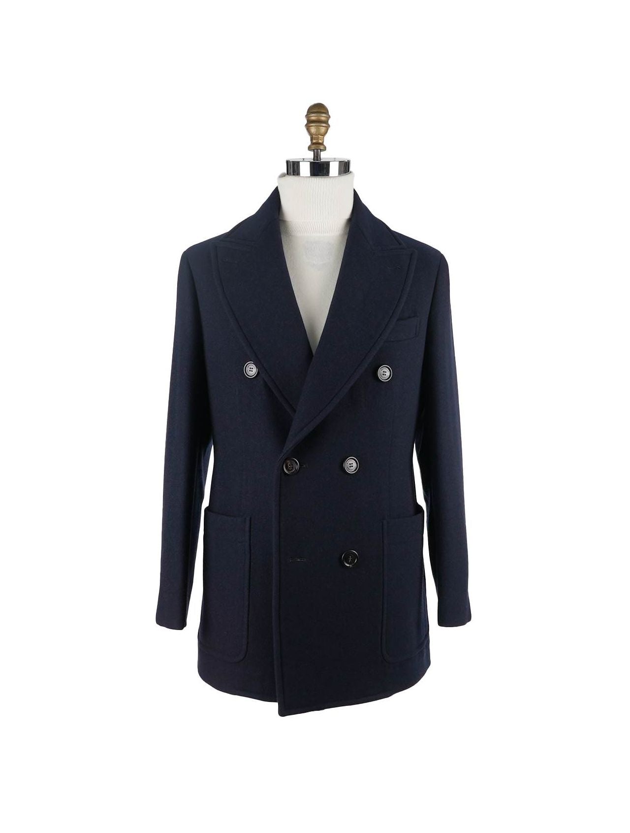 Brunello Cucinelli Blue Virgin Wool Coat