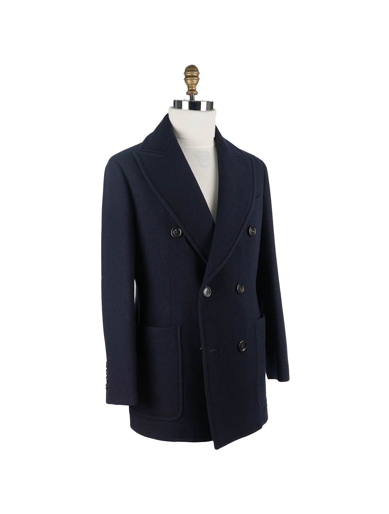 Brunello Cucinelli Blue Virgin Wool Coat