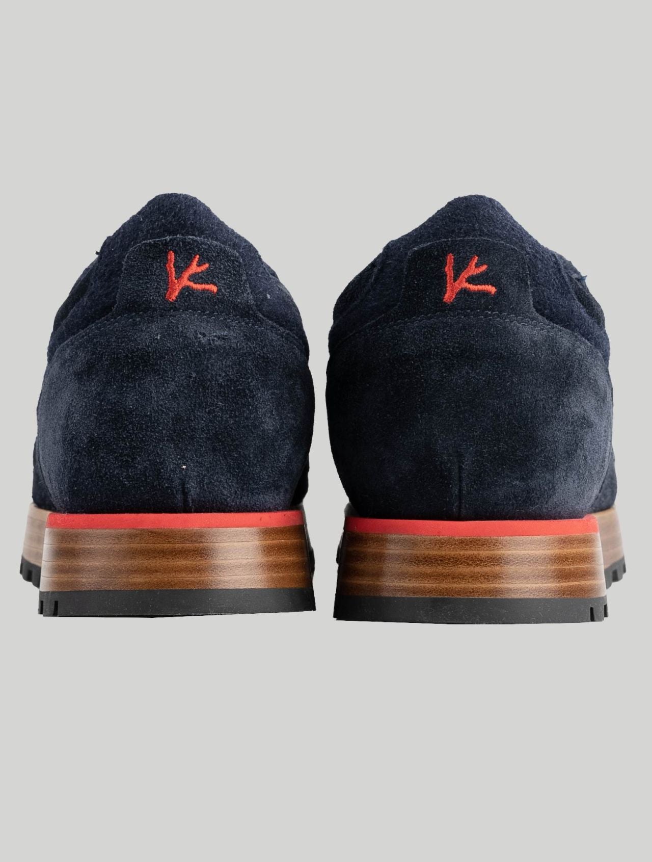 Isaia Blue Navy Cashmere Leather Suede Sneakers Shoes