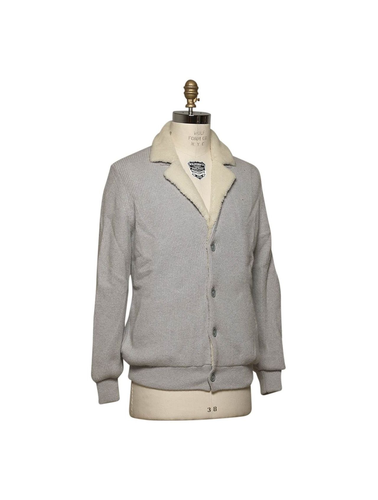 Kiton Gray Cashmere Shipskin Inside Coat