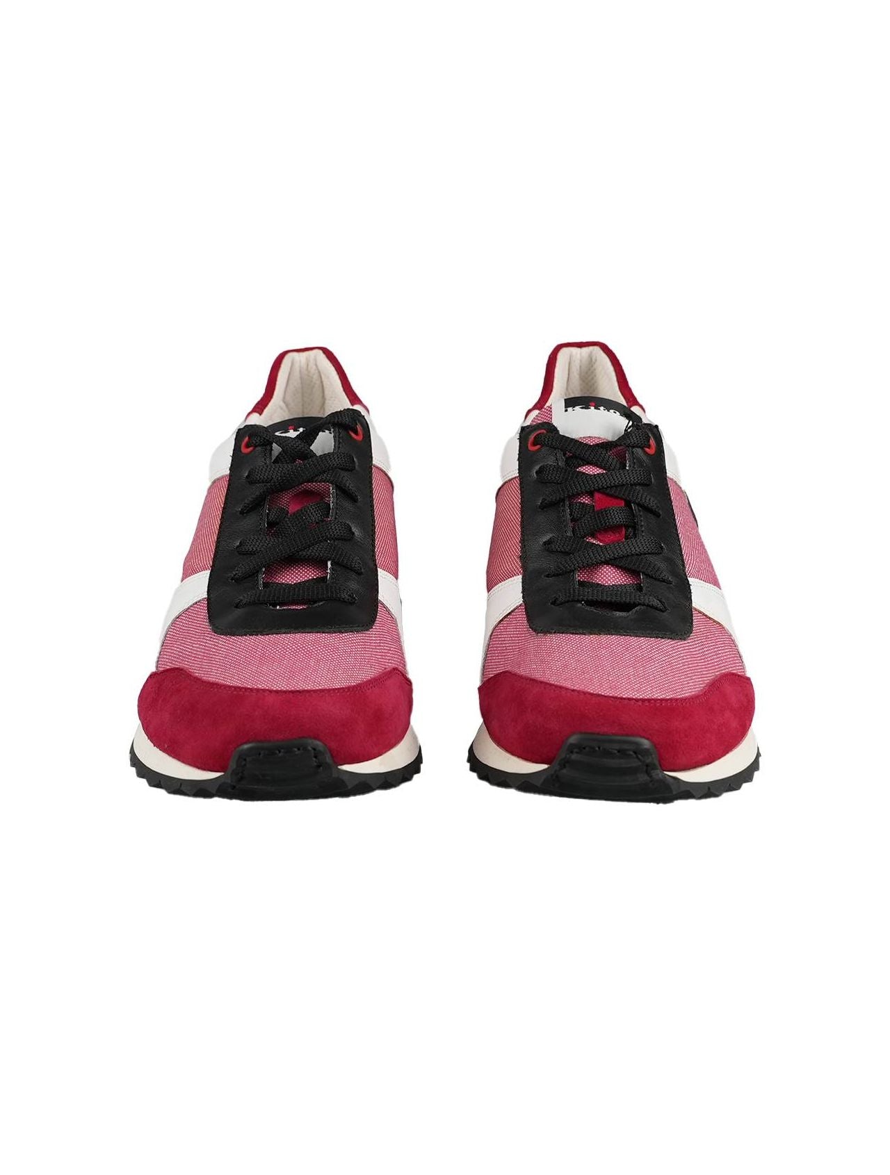 Kiton White Red Leather Cotton Sneakers