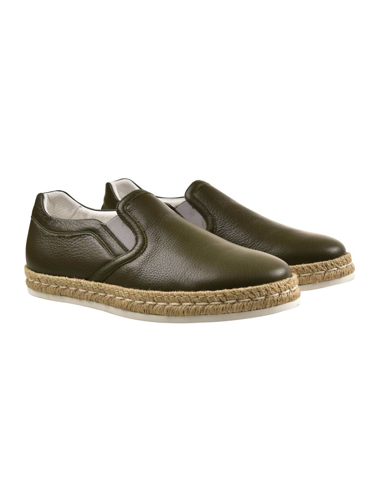 Kiton Green Leather Sneakers Shoes