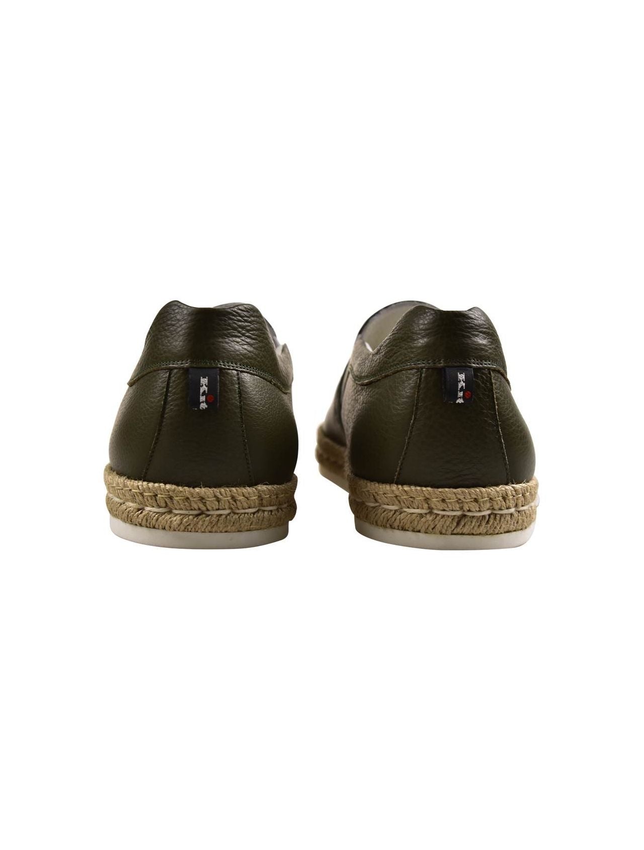 Kiton Green Leather Sneakers Shoes