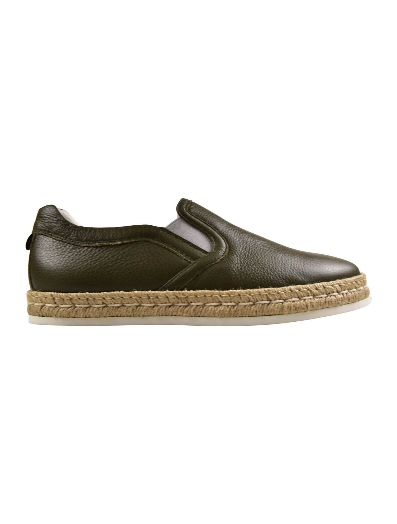 Kiton Green Leather Sneakers Shoes