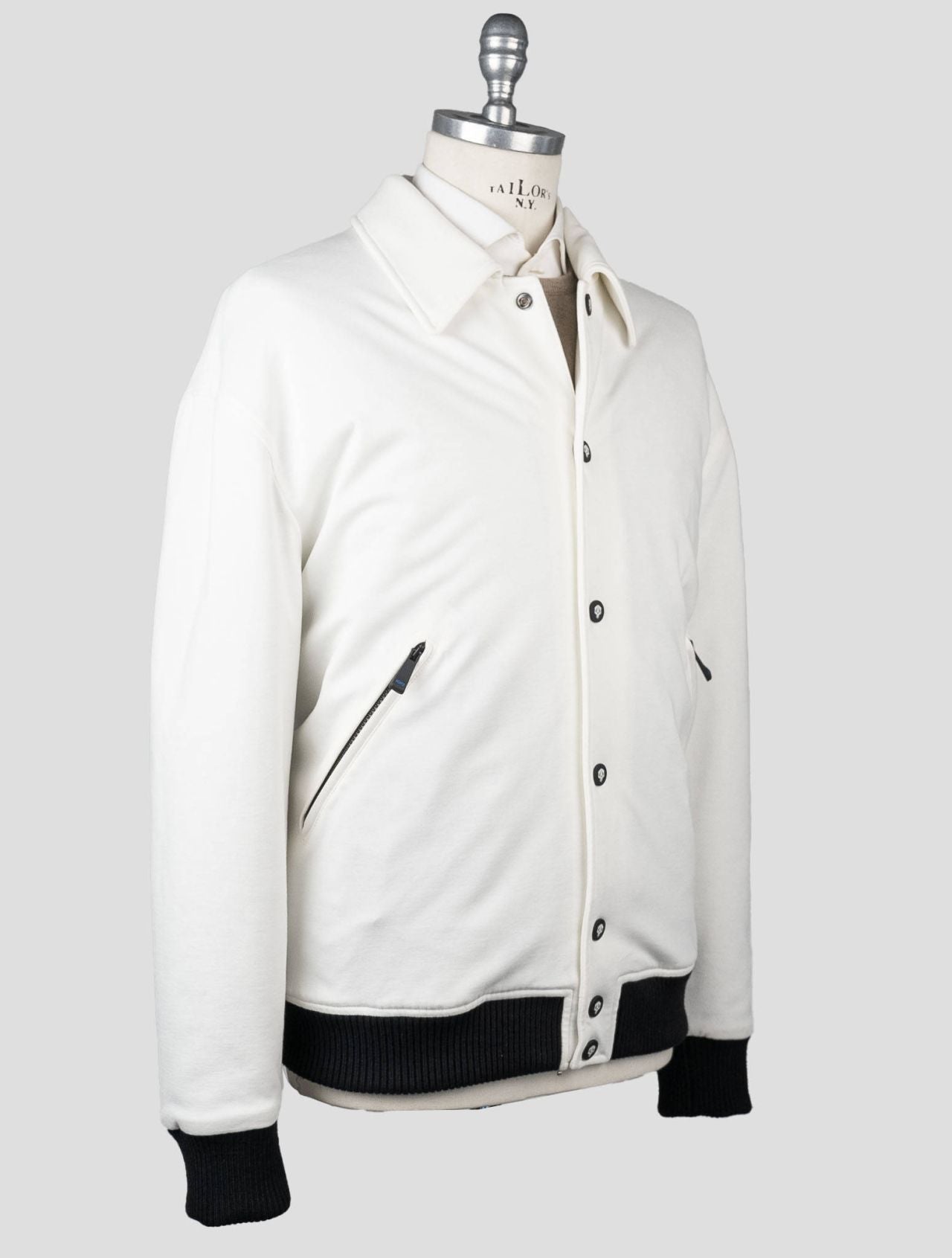 KNT Kiton Kiton Knt White Viscose PA EA Special Edition Coat