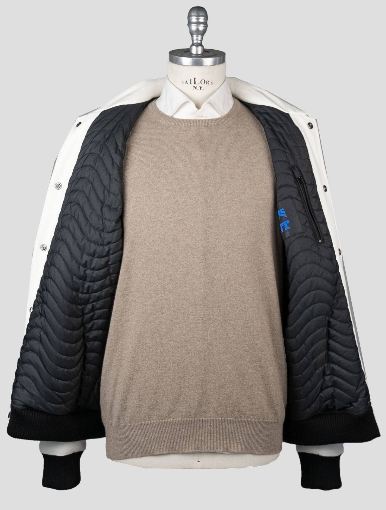 KNT Kiton Kiton Knt White Viscose PA EA Special Edition Coat