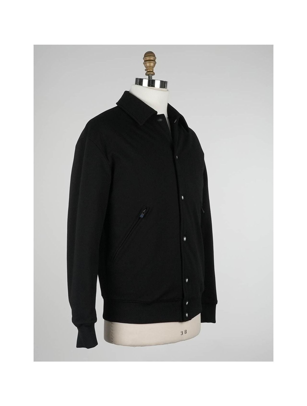 KNT Kiton Black Viscose Pa Ea Coat Special Edition